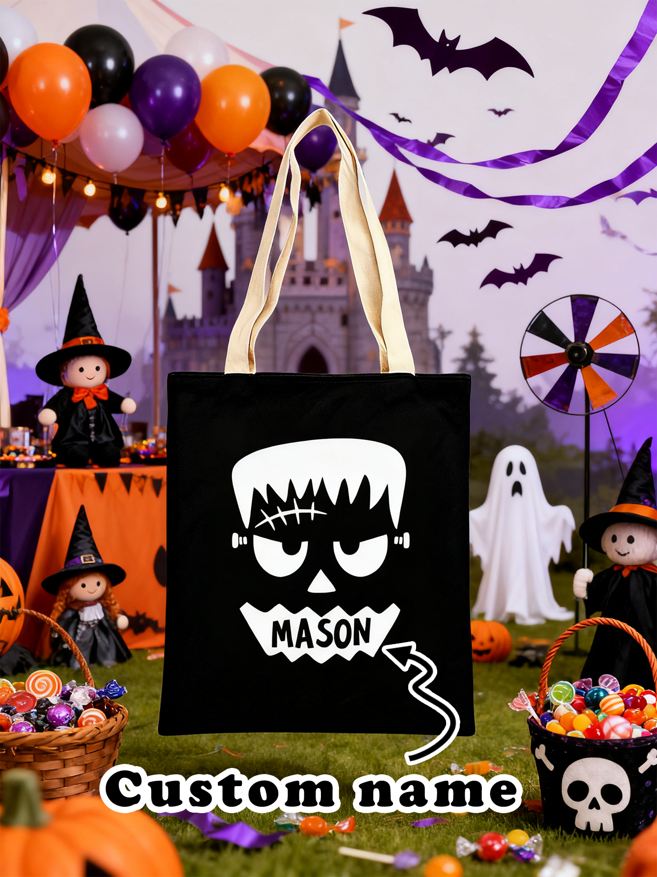 Custom Frankenstein Halloween Candy Bag